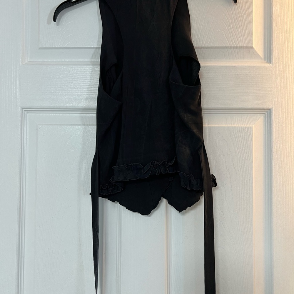 Betsey Johnson Blackish Ruffled Sleeveless Vest - Picture 16 of 16